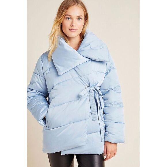 New AVEC LES FILLES Pink Puffer Wrap Jacket size large - Picture 1 of 5